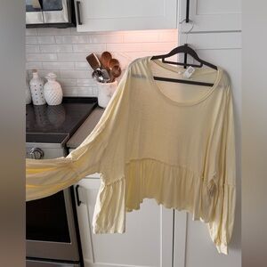 Altar’d State soft butter yellow flowy top size XL NWT